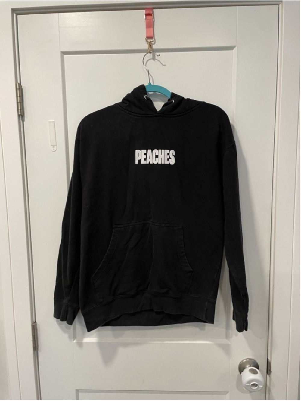 Justin Bieber Sweatshirt Black Peaches Hoodie Sweater Justice Tour Size Medium